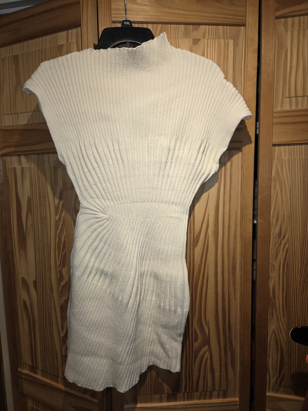 Fashion Nova Cream Ribbed Mini Dress - Picture 3 of 5